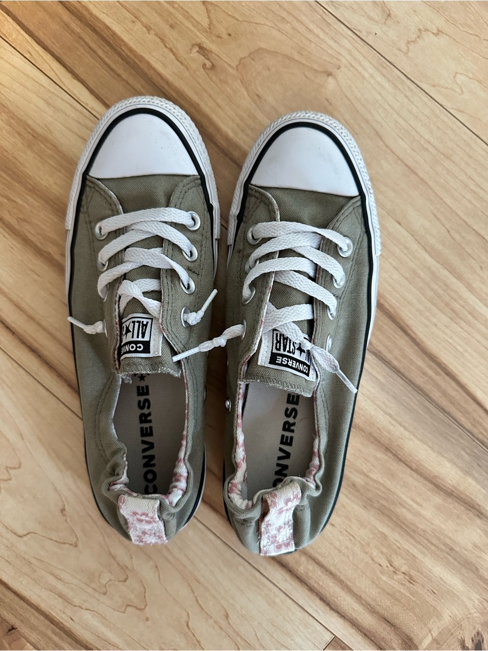 Converse Low-Top Canvas Sneakers in Gray with White Accents